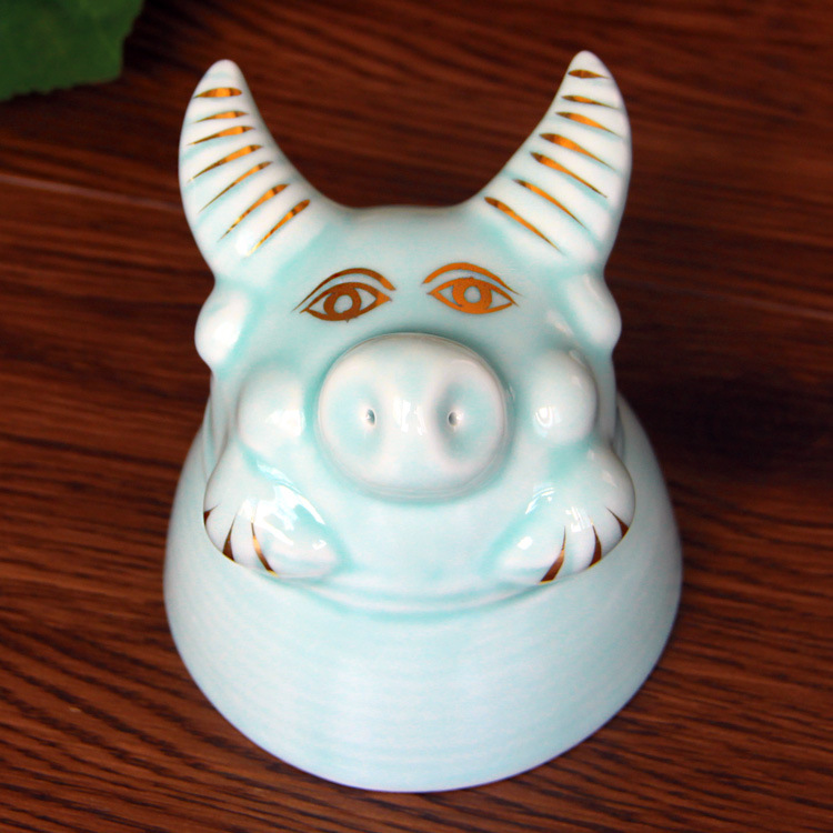 厂家直销 陶瓷12生肖杯 青瓷茶杯 品茗