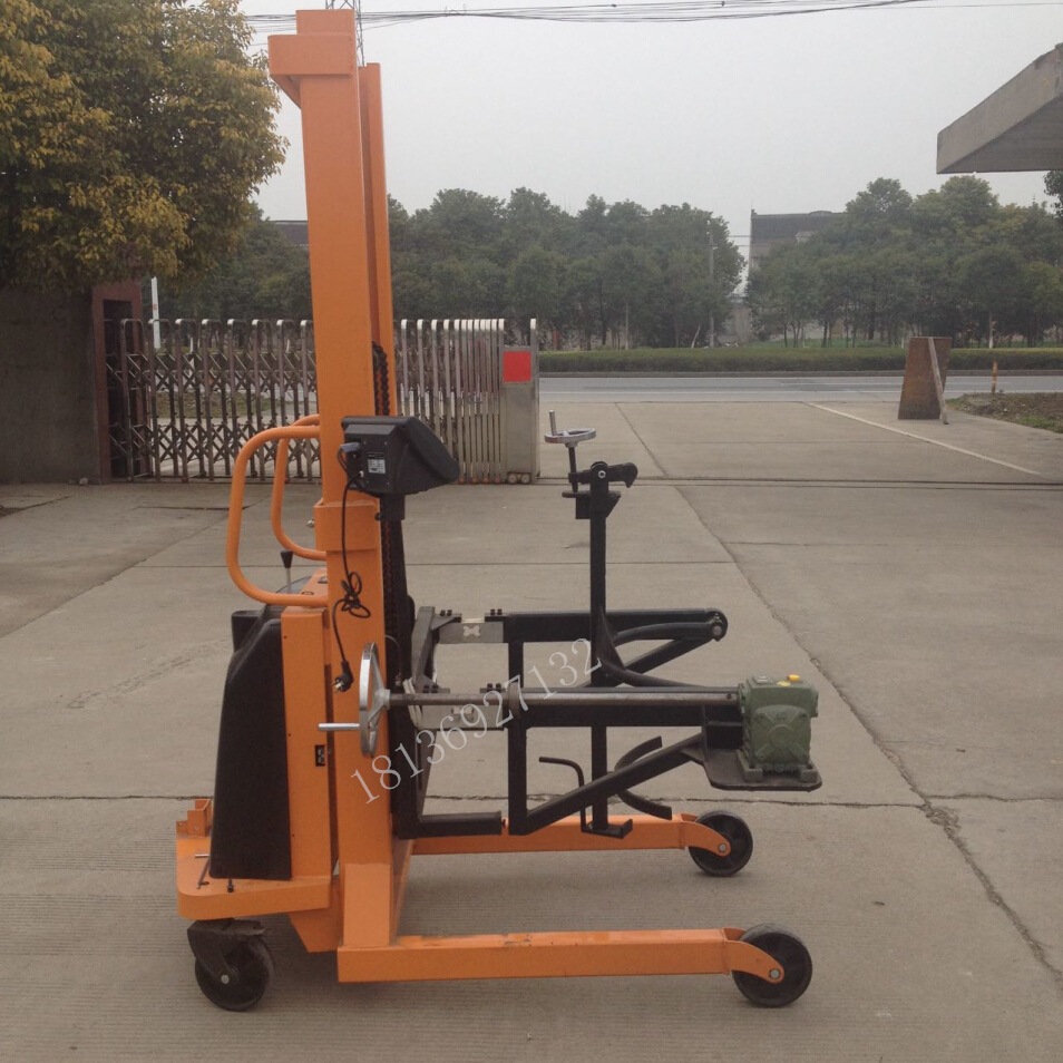 厂家直供自动旋转油桶车 手动翻转倒料车 抱箍式铁桶塑料桶叉车