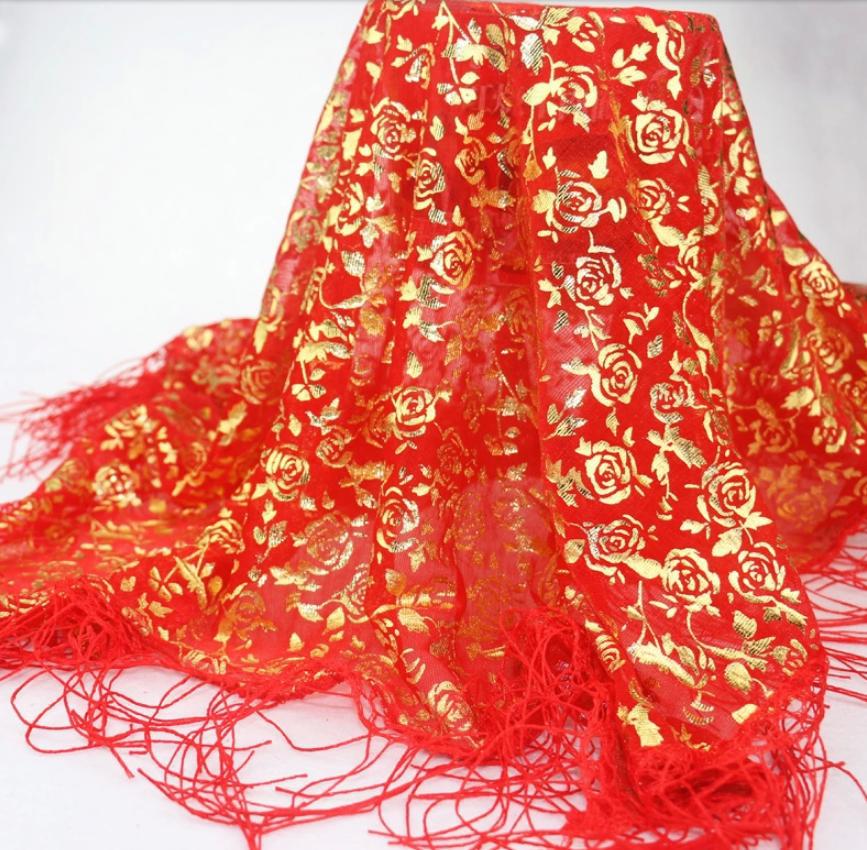 婚庆结婚用品 红盖头 新娘盖头 高档中式绣花刺绣头纱 结婚盖头