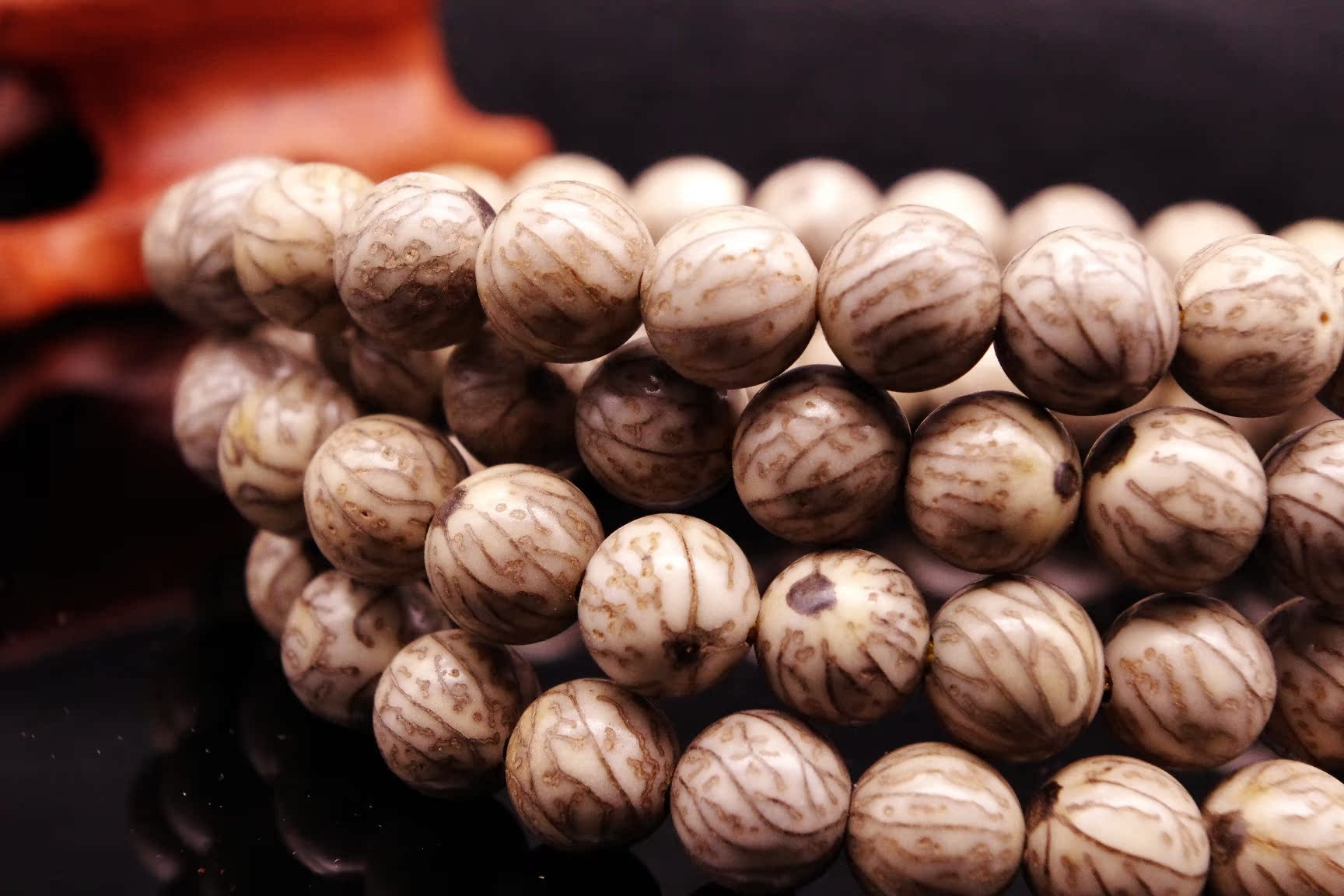 小银线菩提 108颗佛珠 diy款菩提子批发 念珠 手珠 手链