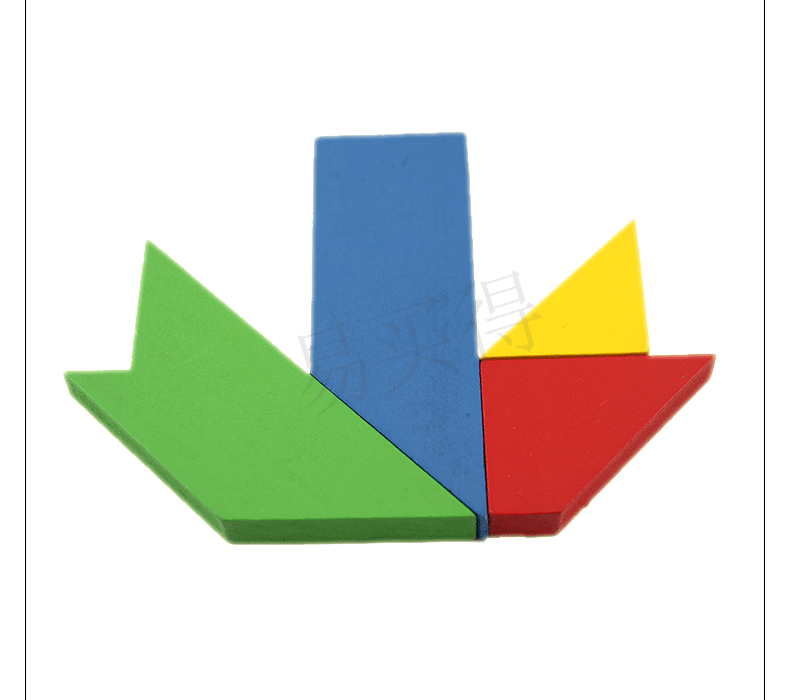 【益智玩具 t字之谜】四巧板100种拼法 古典智力创意休闲木质玩具