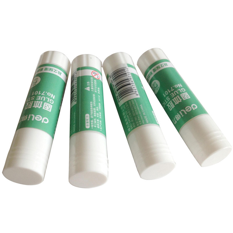 得力固体胶710固体胶棒9克固体胶水旋转出胶黏贴文件白色pva胶棒