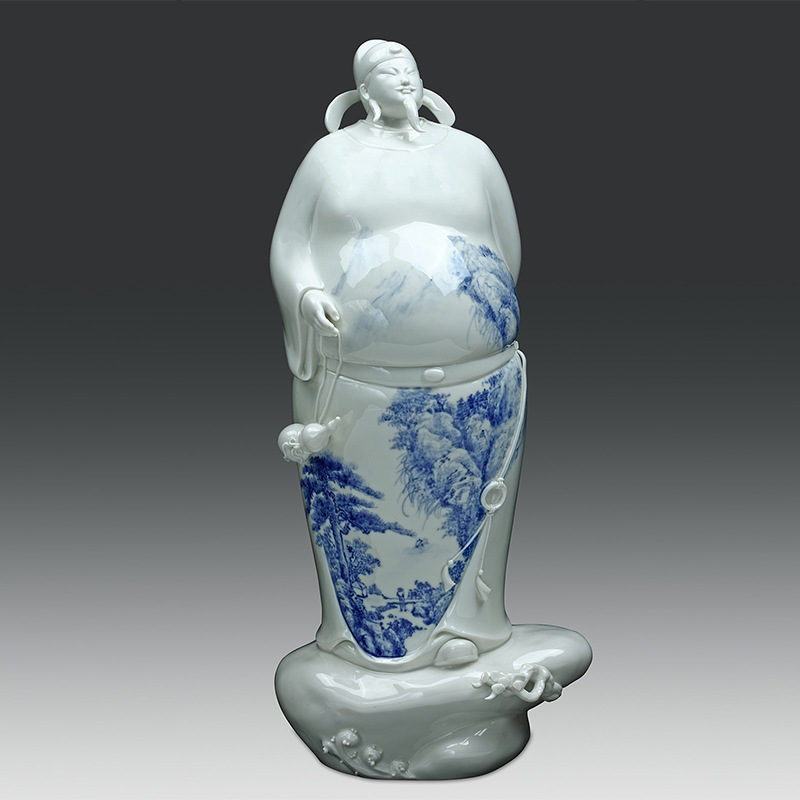 德化白瓷厂家直销 精美李白人像陶瓷摆件 热卖陶瓷工艺品批发