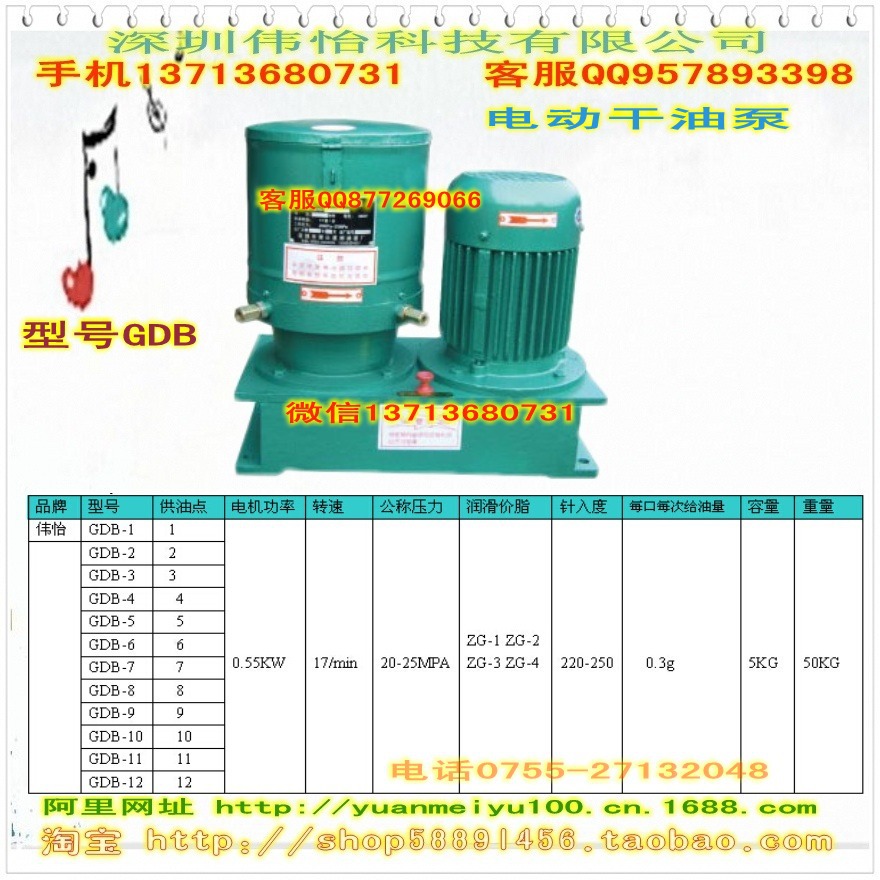 GDB 多点电动干油泵  参数表