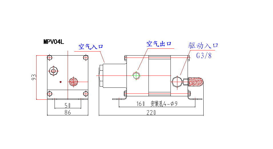 赛思特mpv02空气增压机 气体增压泵车间气源压力增压系统