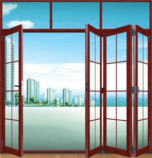 标准型大折叠门(带窗头)   折叠方式:3 1