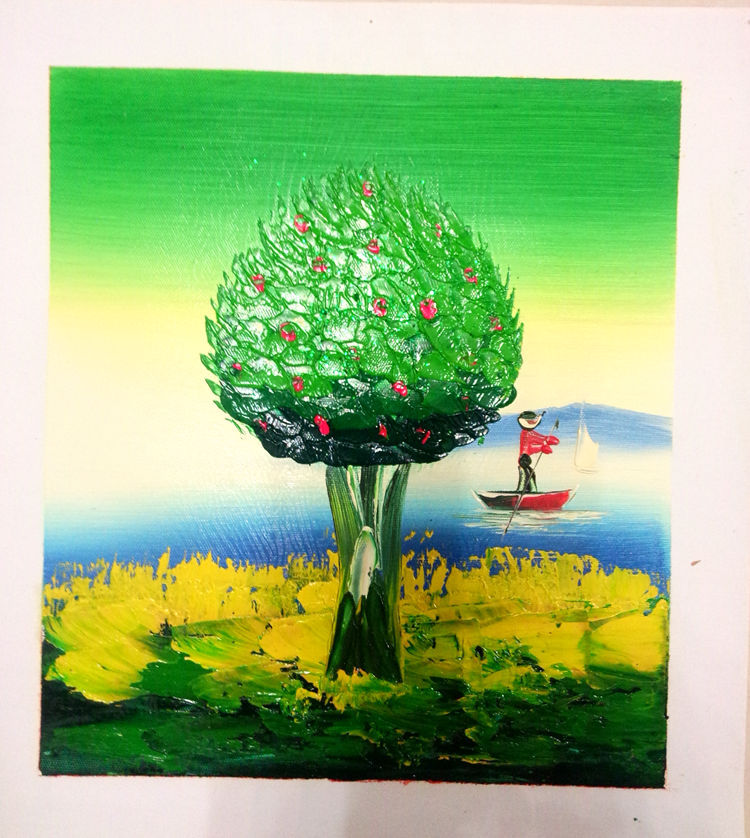 特价促销纯手绘油画 生命树 建筑风景等多图无框装饰画批发定制