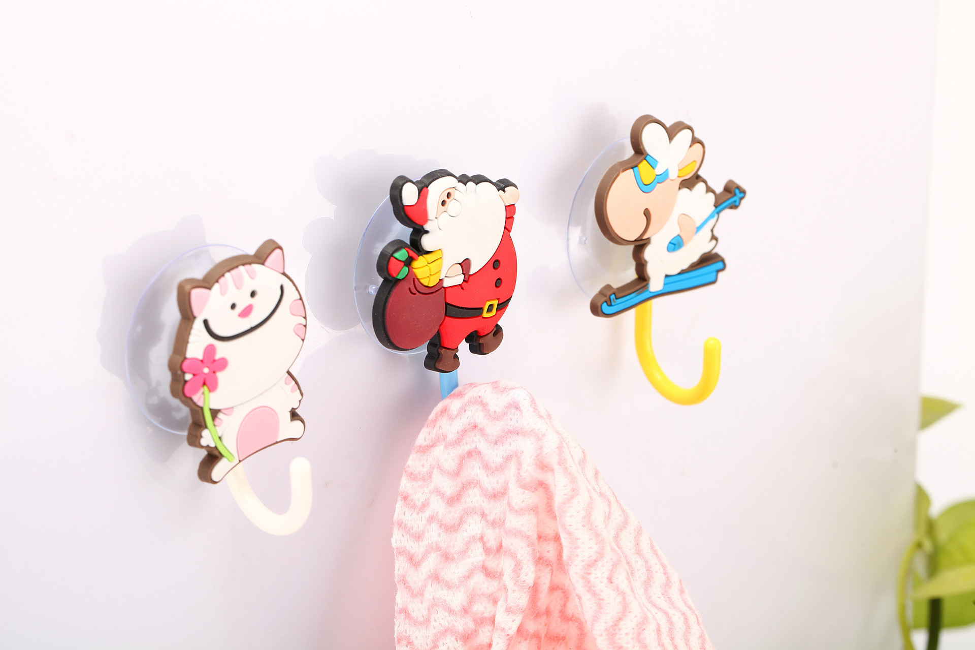 卡通吸盘挂钩 可爱浴室厨房强力无痕真空壁挂勾门后挂钩
