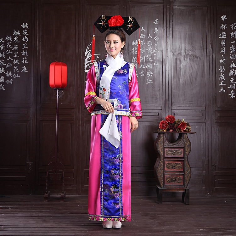 清朝古装女格格服宫女妃子满族旗装民族表演出舞蹈台甄嬛服装
