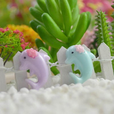 树脂小海豚宝宝发饰材料配件奶油手机壳diy材料文具盒diy配件