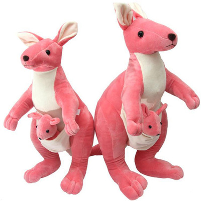 可爱毛绒玩具粉红袋鼠抱枕公仔情侣压床娃娃礼品