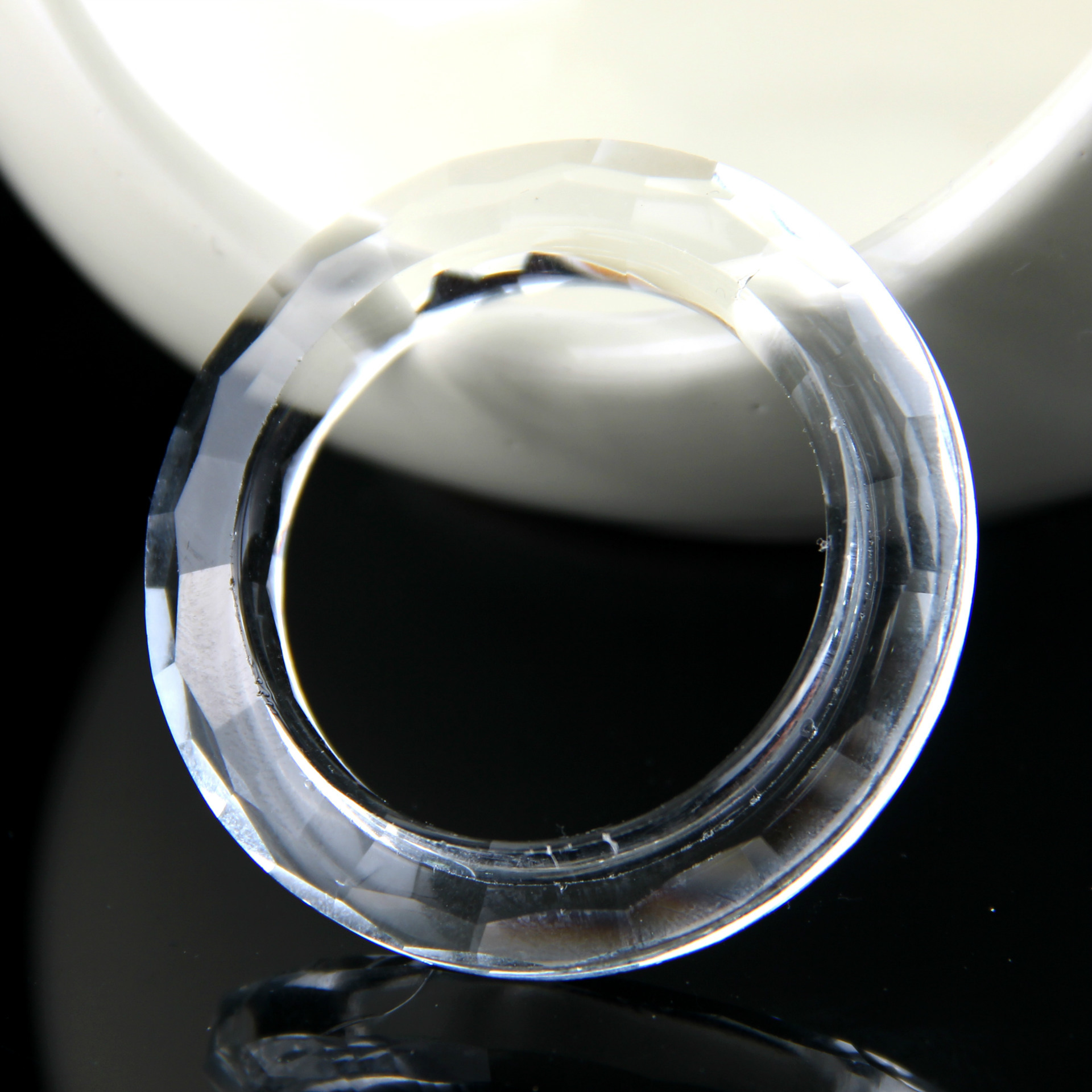 50mm水晶圈水晶灯吊坠 机磨挂件水晶灯玻璃配件 水晶珠帘.