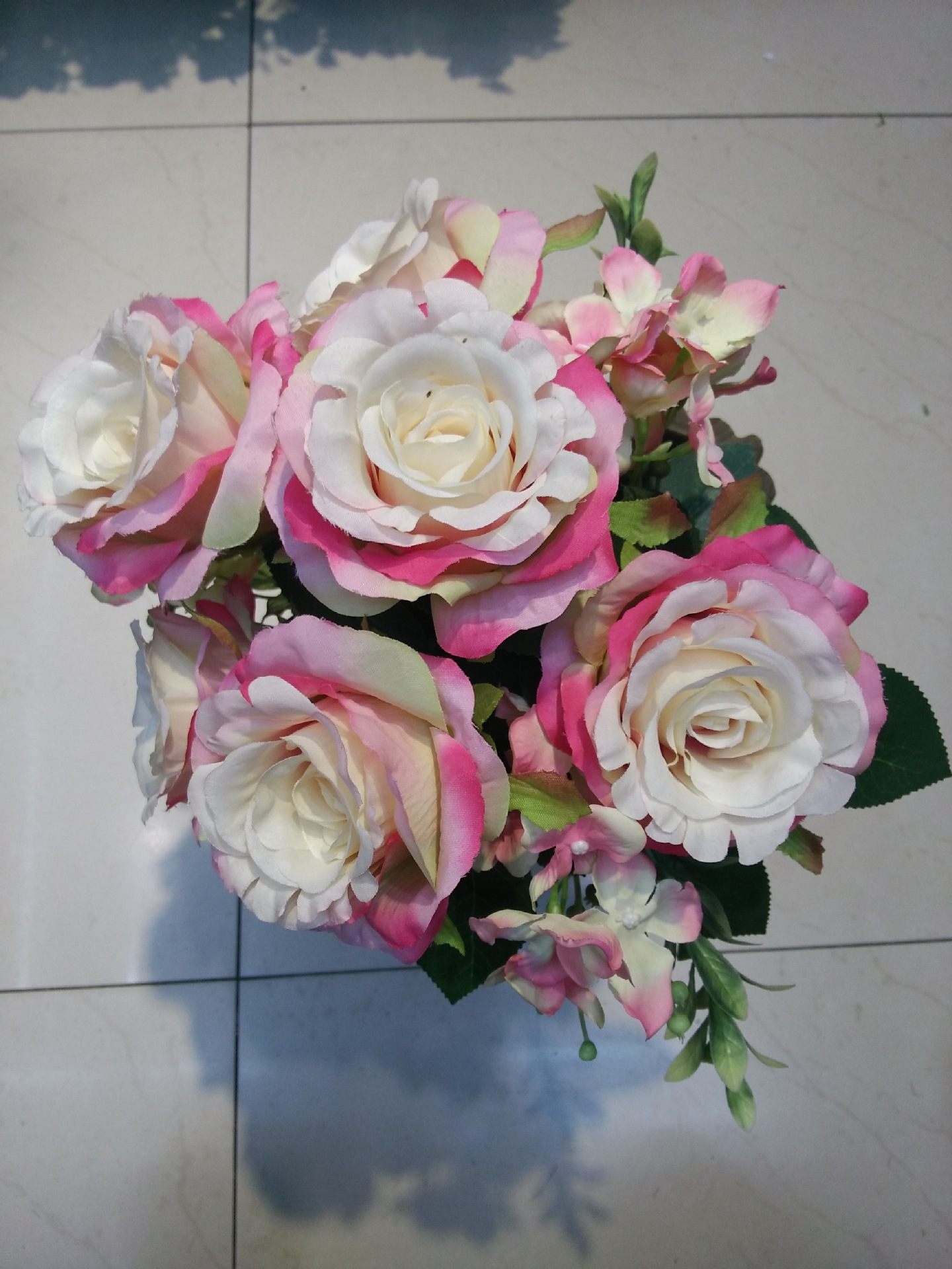 高档仿真9叉绣球玫瑰 手工绢花假花仿真植物 婚庆装饰厂家直销