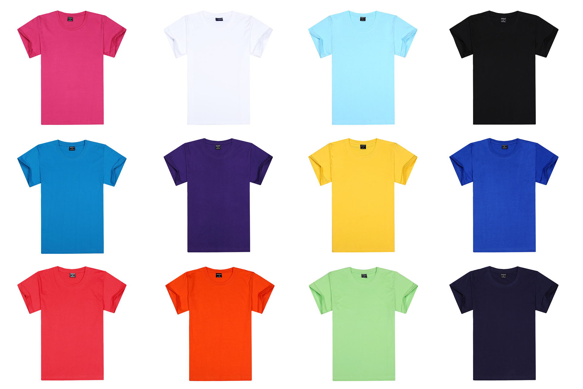 纯色棉半袖文化衫广告衫定制 diy学生班服t恤 北京绿色圆领t恤