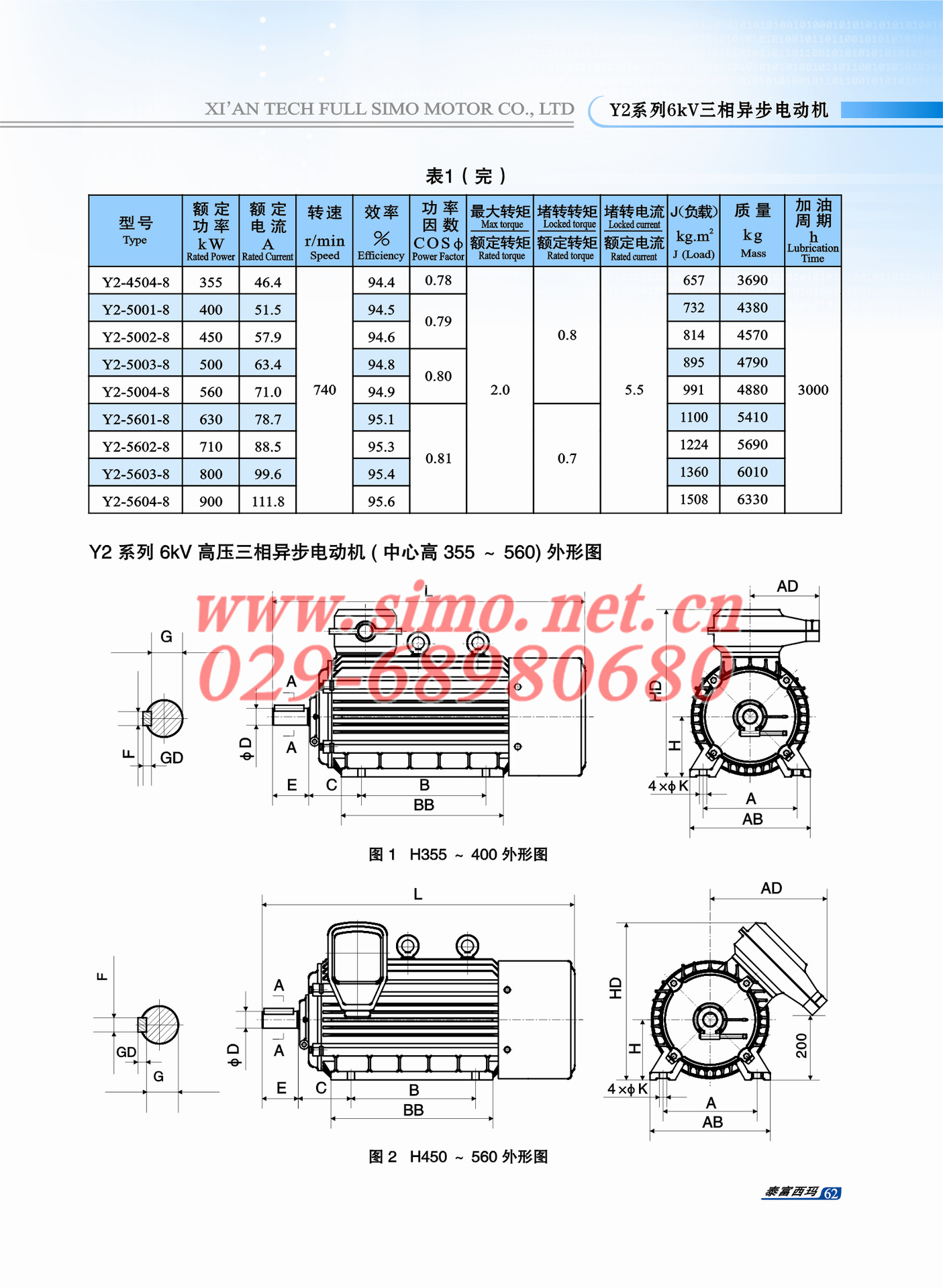 simosimo西安西玛电机ykk5603-2 1400kw 高压三相异步电机接线柱