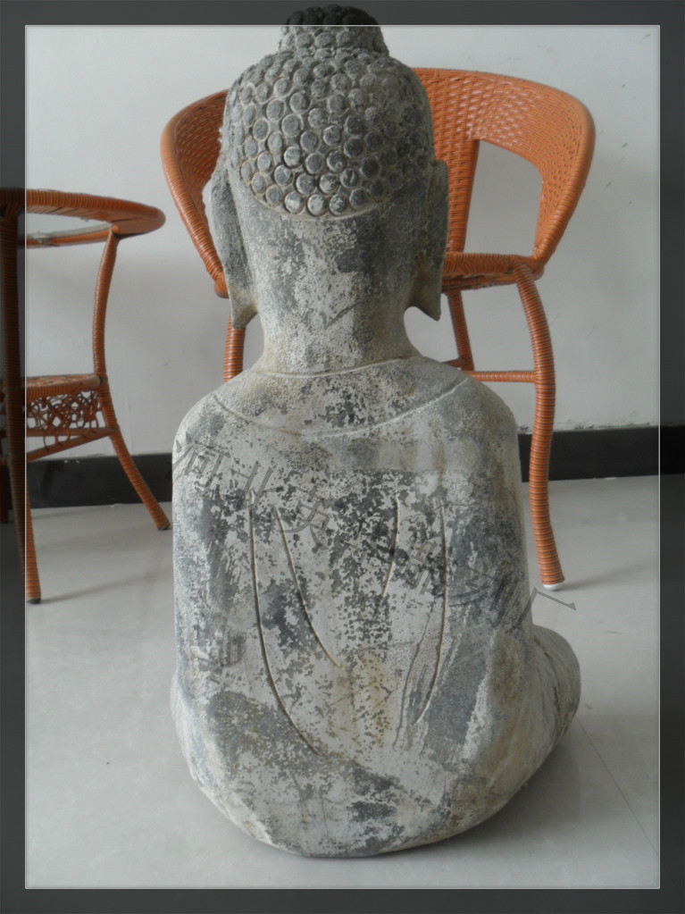 天然大理石青石石头坐佛佛像摆件装饰做旧仿古雕刻石雕老货批发