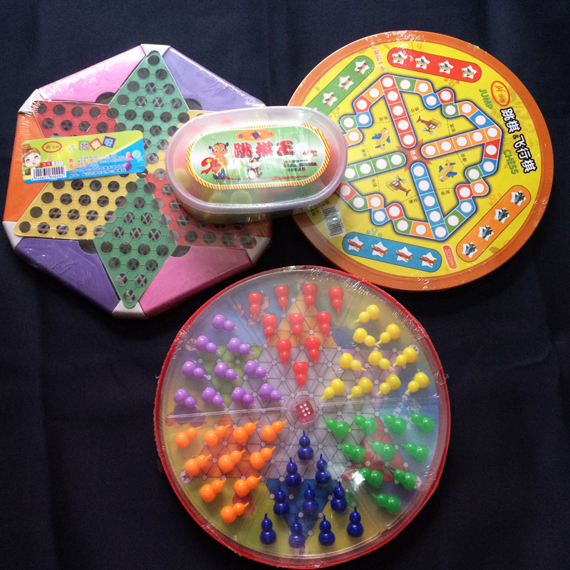 跳棋玻璃球六角飞行棋两用小帽子小葫芦儿童游戏玩具跳棋批发
