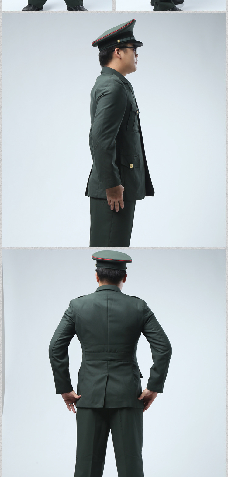批发陆春秋套装 军绿色演出正装士兵套装
