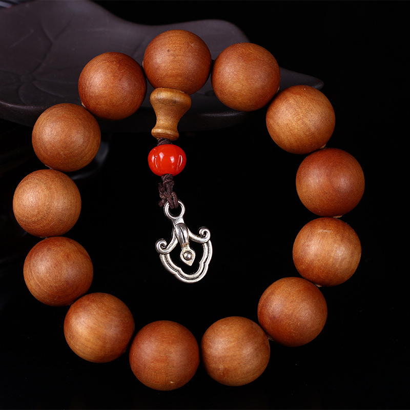 原创高油性芭比檀佛珠手串酷似老山檀清香巴比檀香木单圈地摊手链