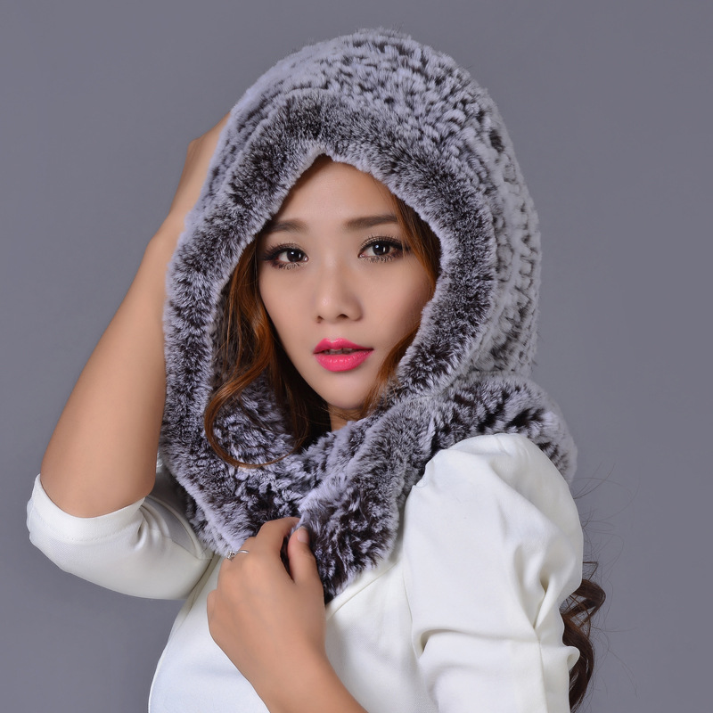 韩版秋冬新款 皮草老人风雪帽兔毛帽子女冬天加厚护耳保暖帽子