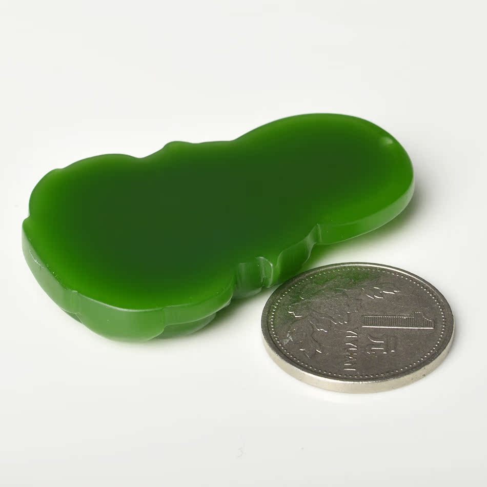 新疆和田玉碧玉碧玉菠菜绿男款观音吊坠