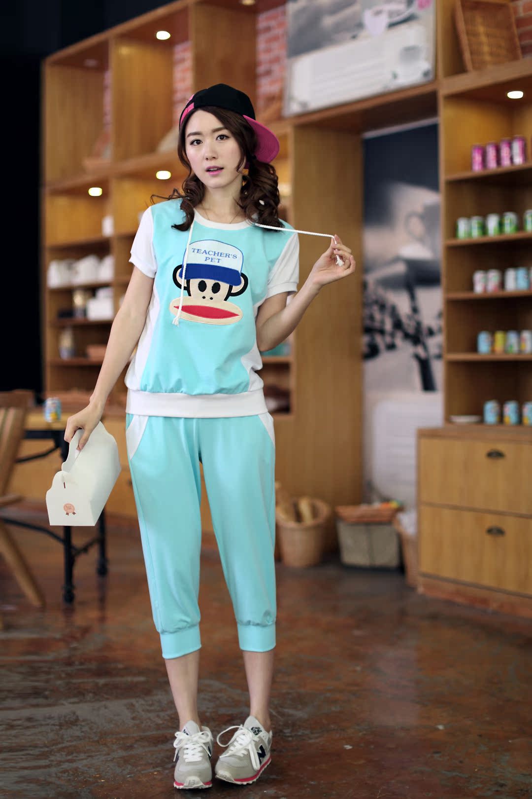 2017夏季热销款短袖七分裤两件套学生少女运动休闲套装厂家直销