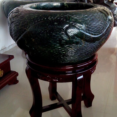 生产加工订做天然玉石鱼缸 装饰缸