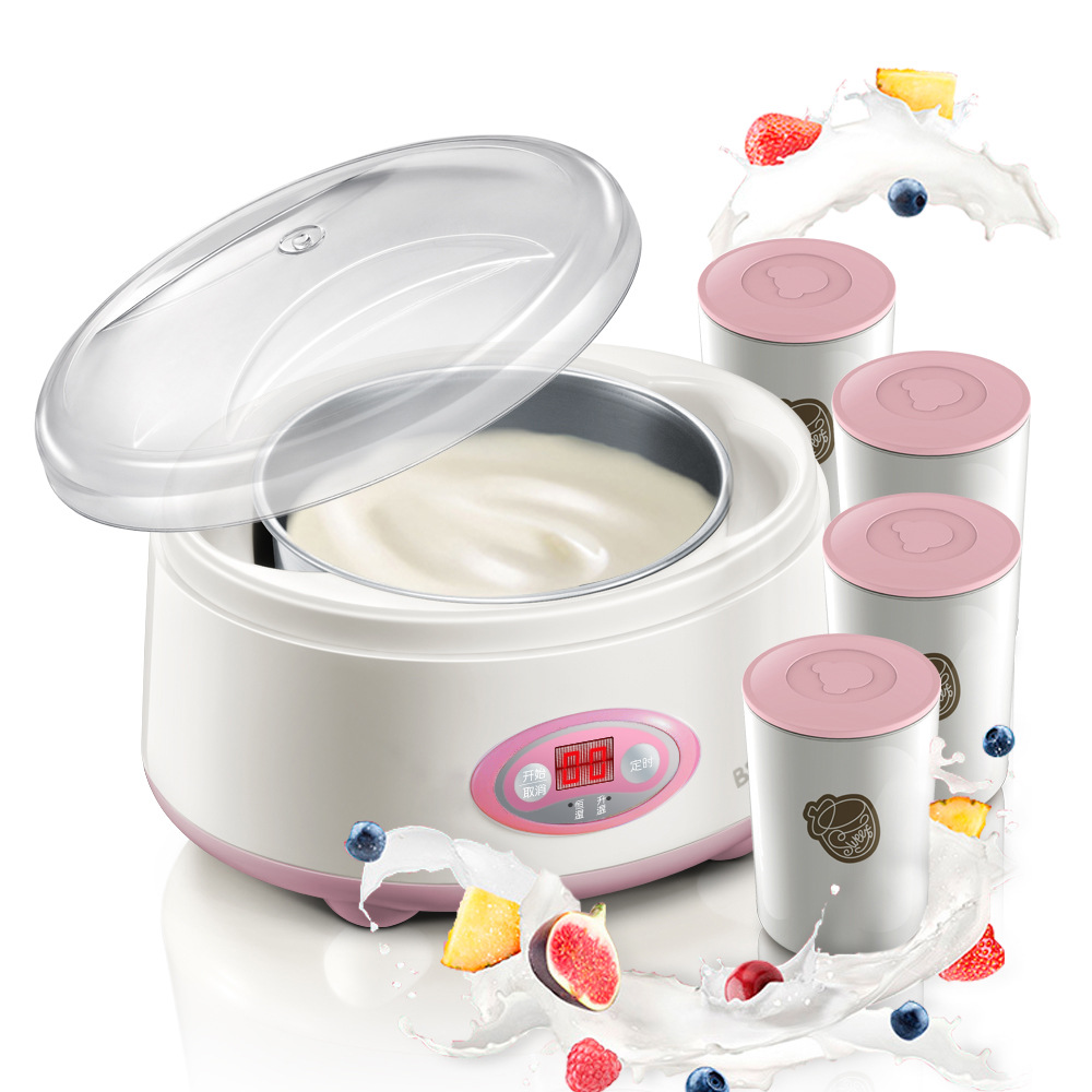 【酸奶机】小熊酸奶机微电脑snj-10a-bxg带四个陶瓷杯 不锈钢酸奶机