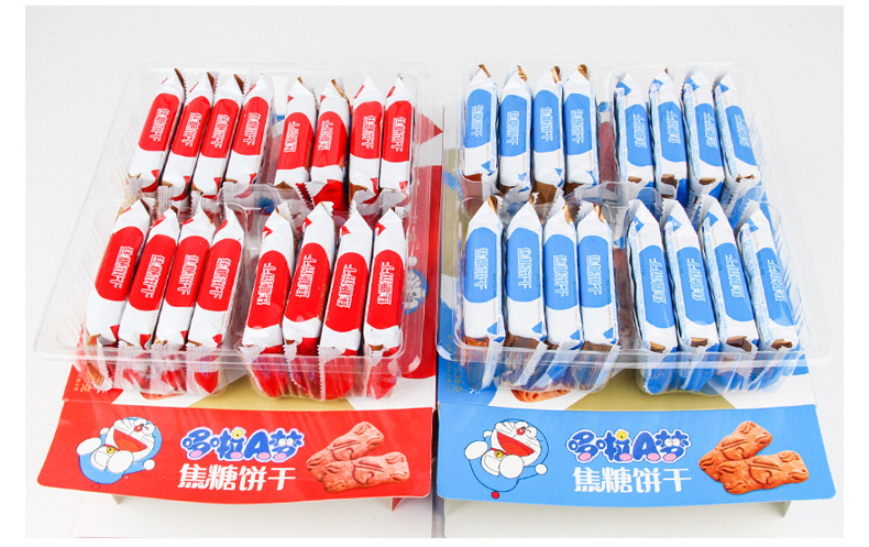 热卖哆啦a梦休闲焦糖饼干零食 338g咖啡味 厂家直销进口食品