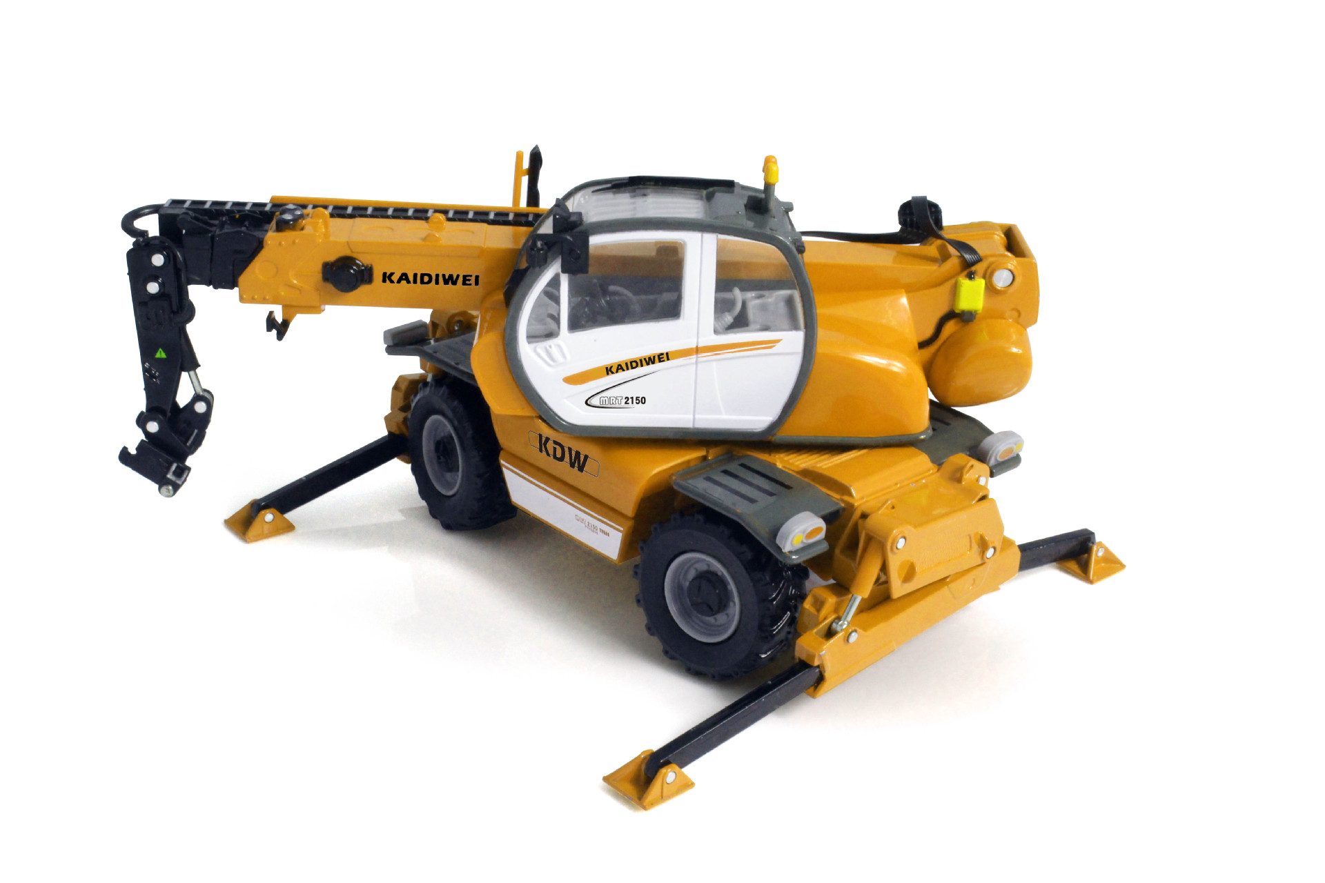 凯迪威625048合金工程车模型轮式多功能吊车起重机仿真