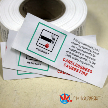 工厂直接生产resistant警告水洗标 禁止使用防火标签 织唛生产 标