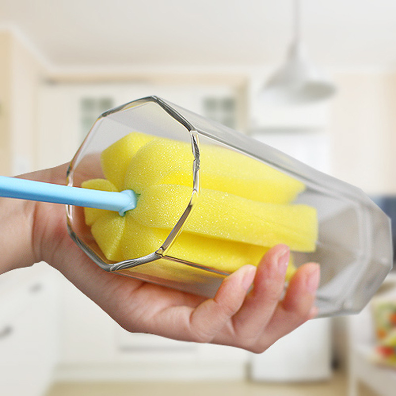 糖果色海绵杯刷 清洗杯刷 瓶刷 水壶刷 清洁刷 批发