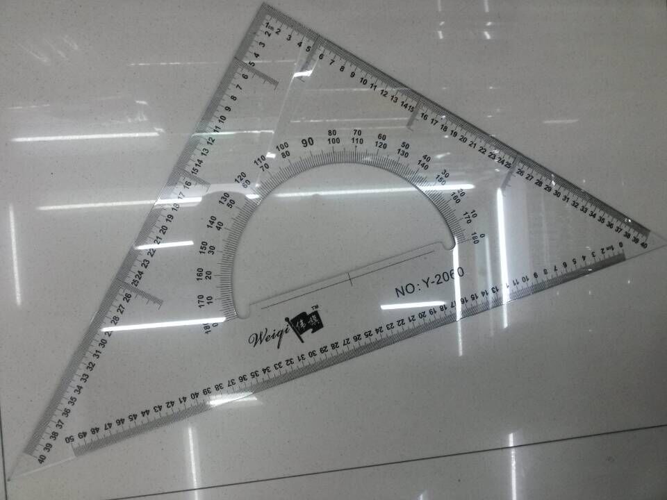 伟旗牌 亚克力三角板 90度 45度 60度教学专用 教学尺子 透明