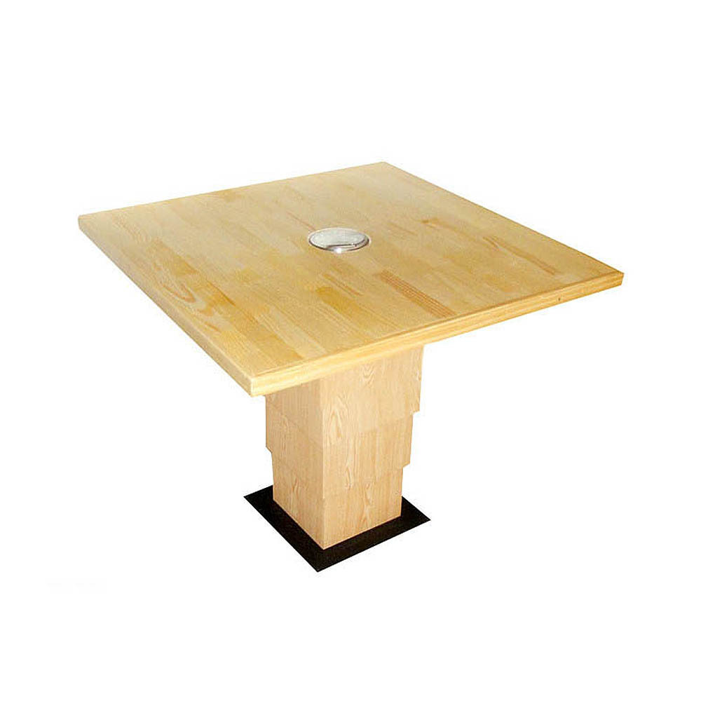 实木外壳升降桌手动36型号 榻榻米升降台 手摇踏踏米桌 原木色灯