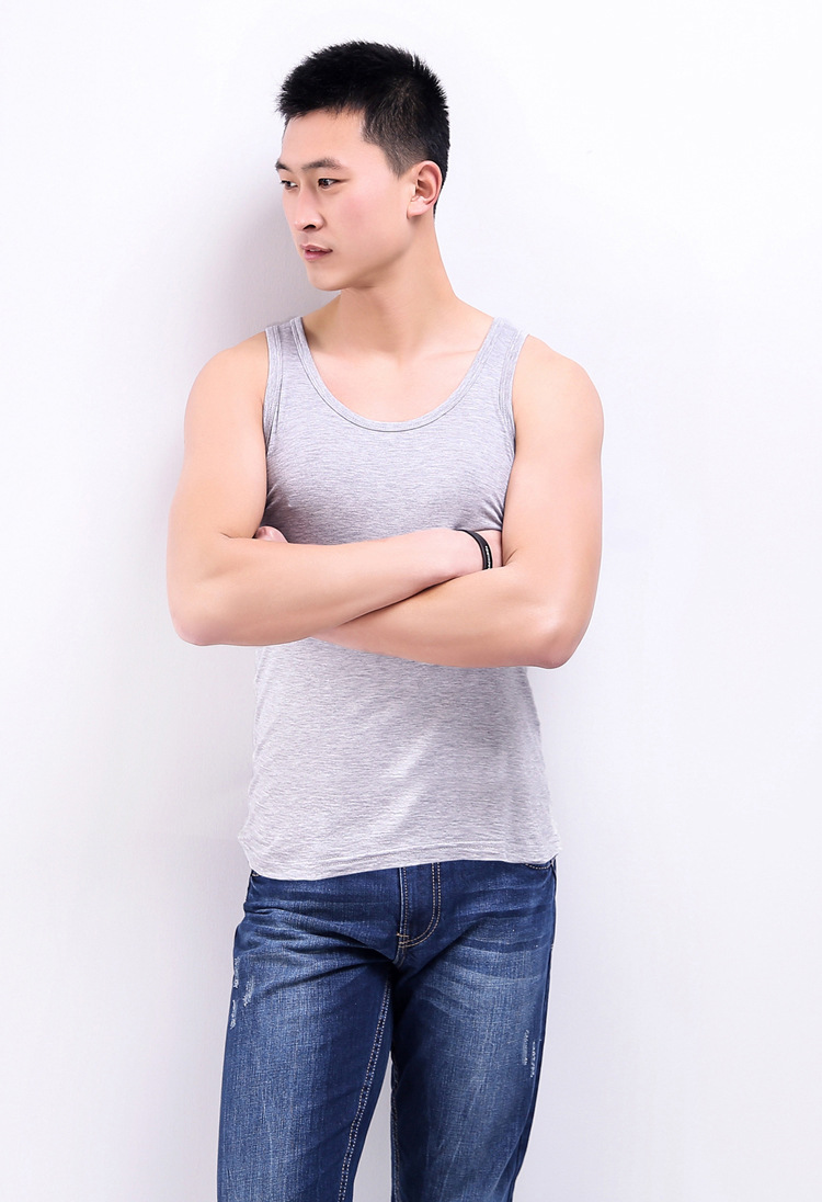 外贸夏季汗背心男士加肥加大码宽松透气胖人