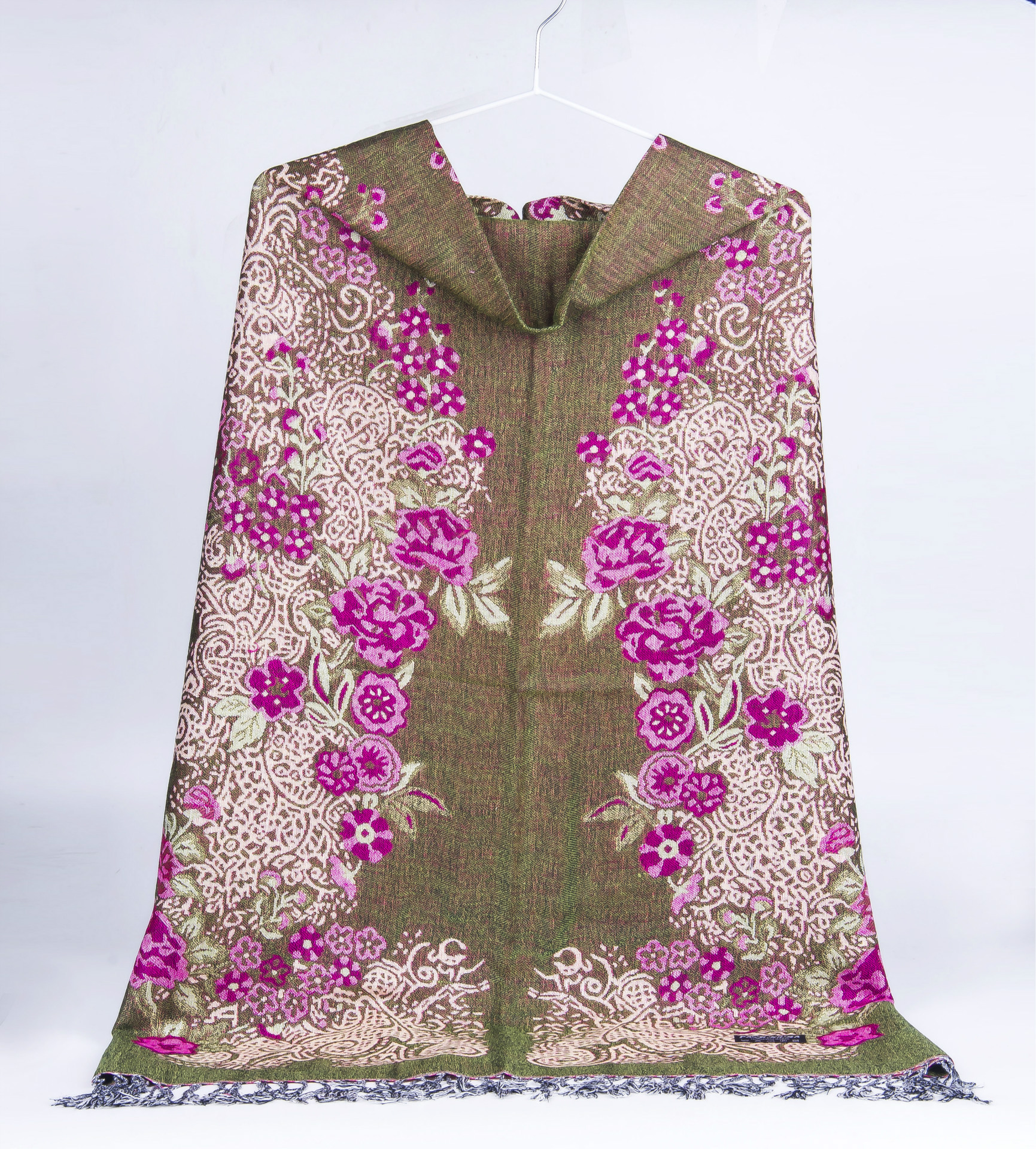 2017新款 民族风棉质提花樱花围巾披肩 女士旅游照相围巾批发