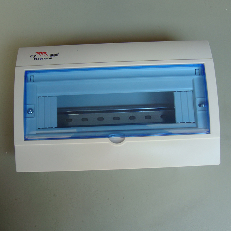 供应展业e款全塑料照明配电箱 防水配电箱2-18回路箱明暗.