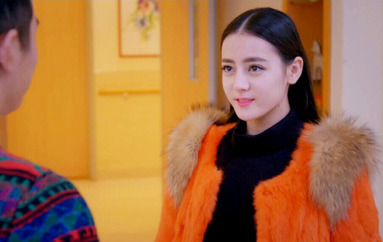 2015新款克拉恋人高雯同款貉子毛领中长款九分袖真兔毛皮草整皮