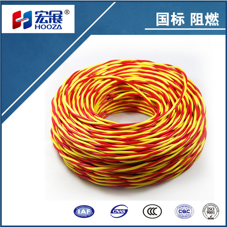 rvs2*0.3平方双绞型软电力电缆 多股阻燃消防电线