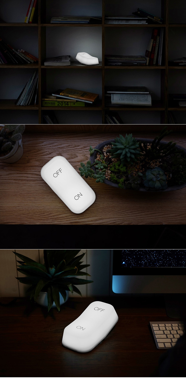 muid重力感应开关小夜灯led充电氛围灯两档按键 on/off按键灯代发