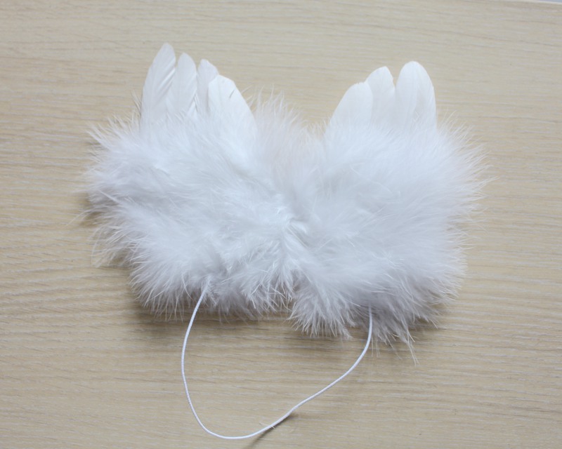 宝宝满月照拍摄白色羽毛翅膀天使翅膀cospaly道具1511cm