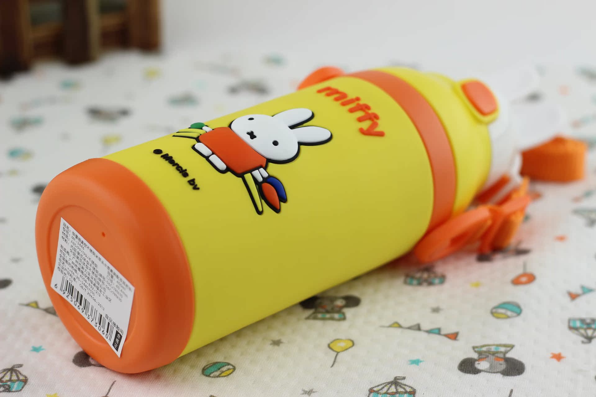 米菲儿童保温杯不锈钢带吸管宝宝水壶便携可爱学生水杯mf3446新款