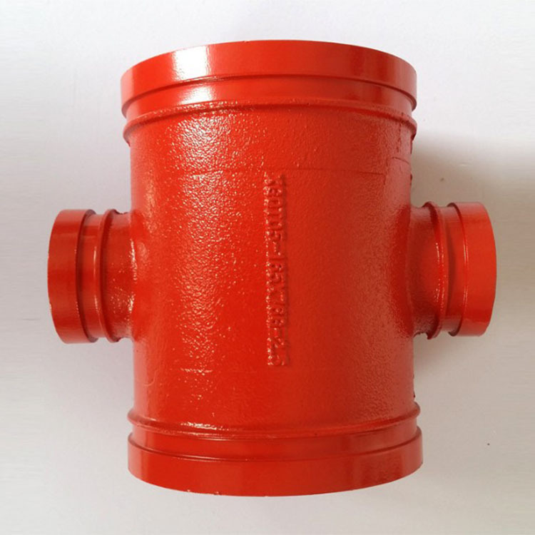 销售沟槽异径四通 沟槽件 沟槽配件 卡箍四通