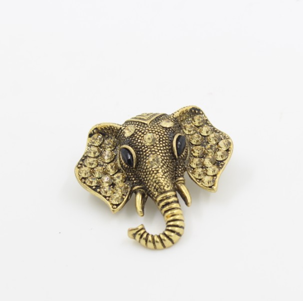 c116欧美时尚新款复古大象镶钻胸针别针
