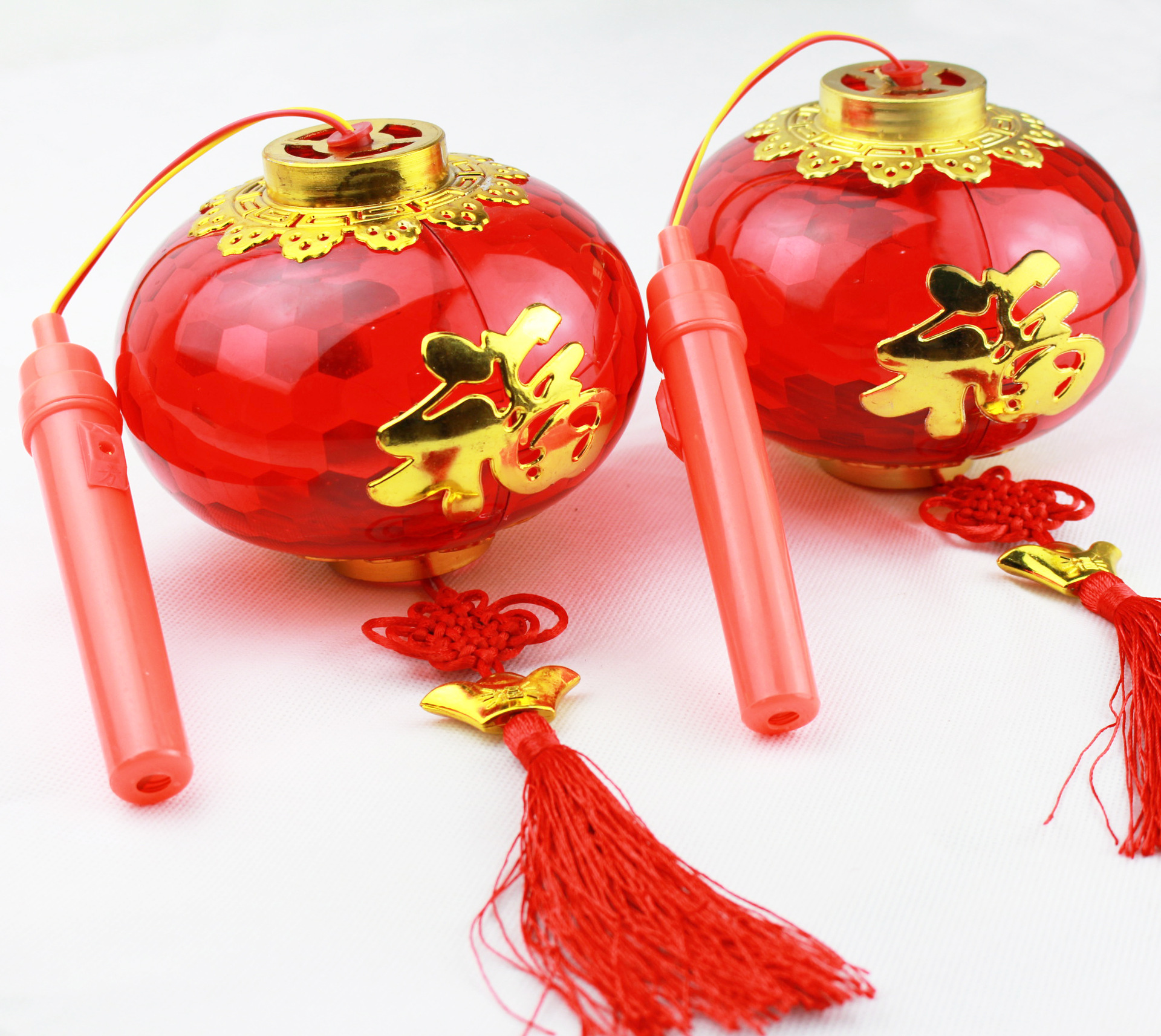 18# 水晶透明金福单色发光手提灯笼 婚庆手提灯 元宵手提灯批发