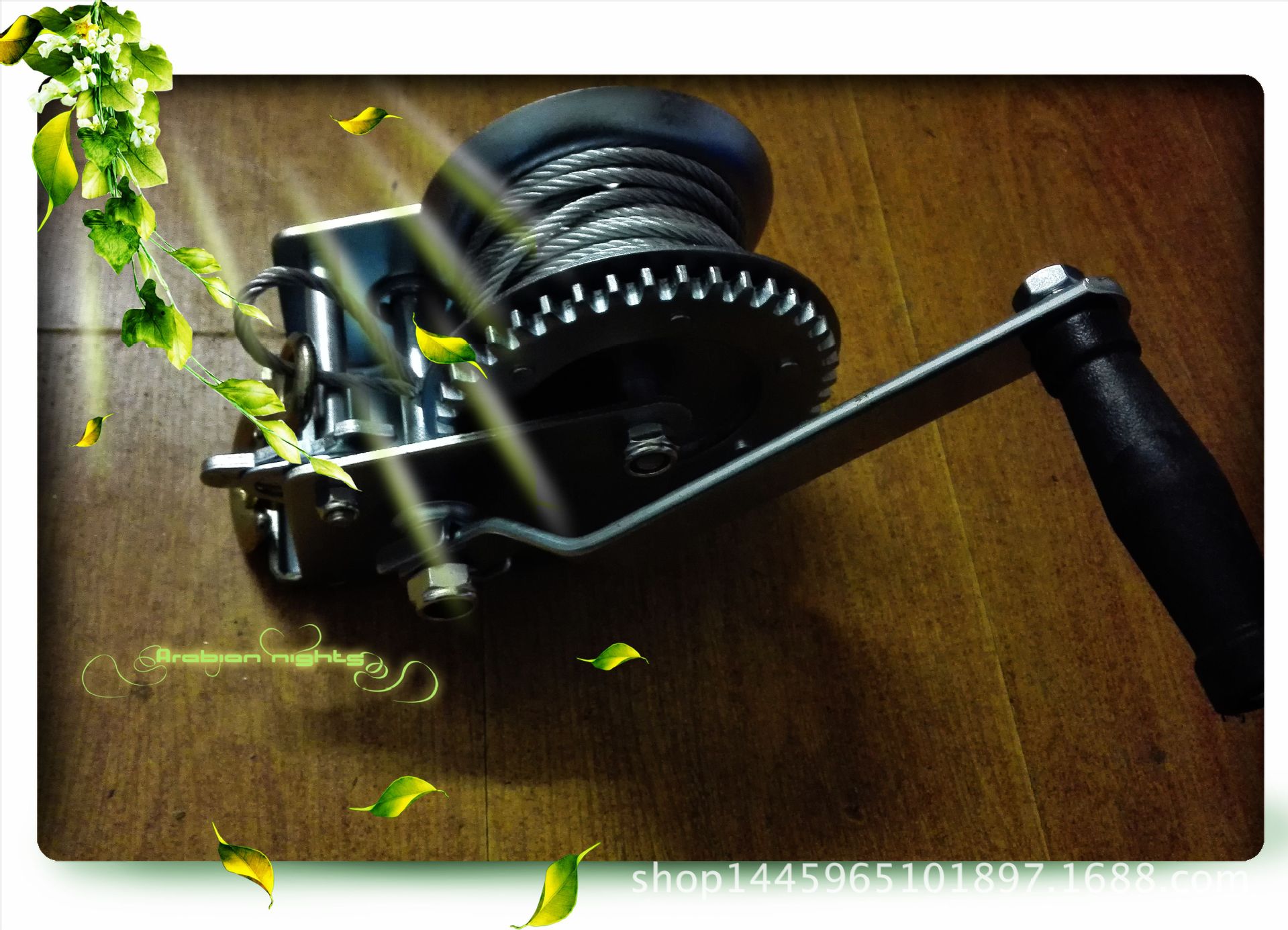 供应2000lbs钢丝绳手动绞盘,手摇绞车