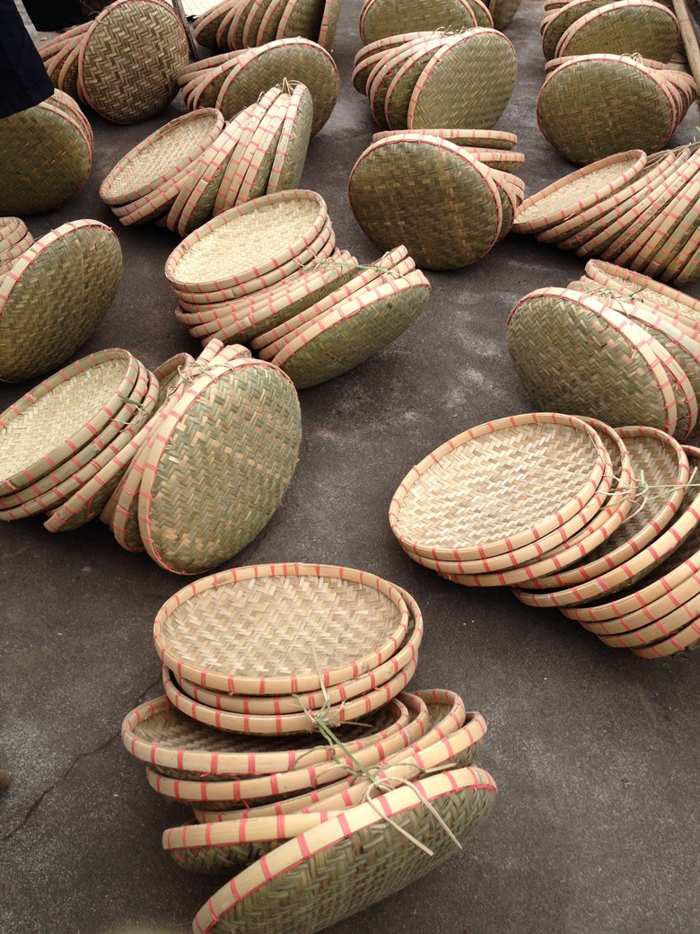 48厘米簸箕纯手工竹编簸箕头层竹皮晾晒干货茶叶无孔农家特色批发