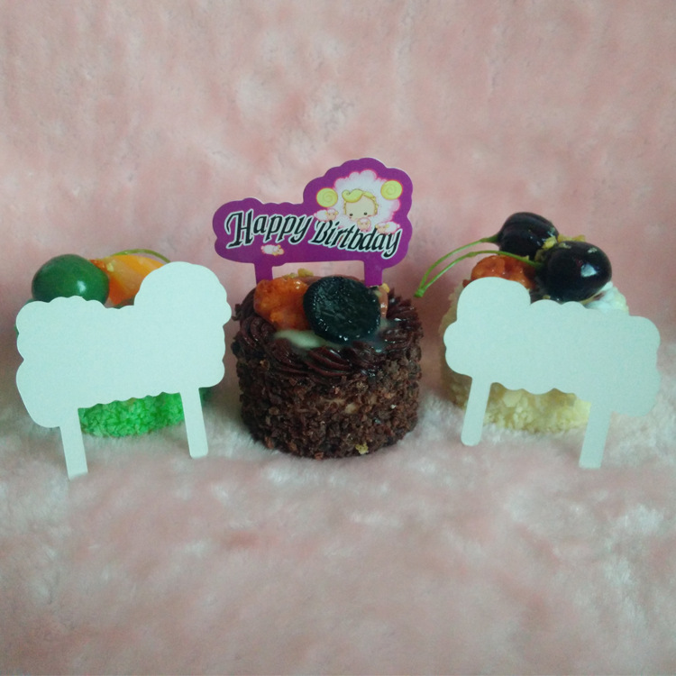 蛋糕插片_卡通动物小插旗十二生肖纸杯蛋糕插