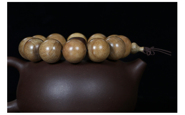 【纯手工磨】金丝楠木手串12颗20mm男女佛珠手链