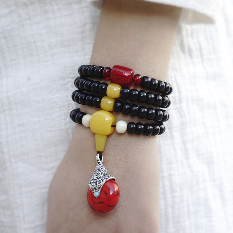 精品范冰冰款天然椰壳佛珠手链 手串饰品批发 椰壳配饰原厂直销